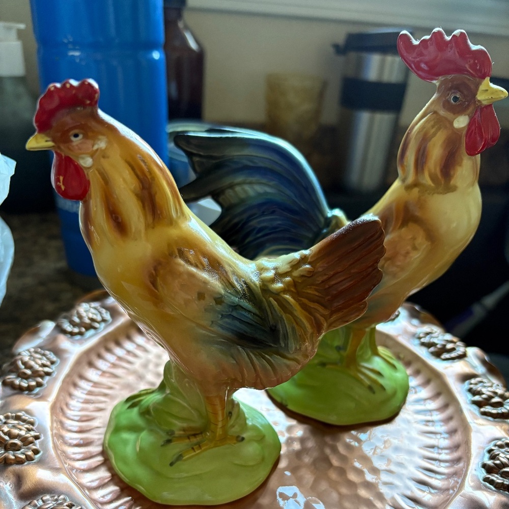 Vintage Lefton rooster pair